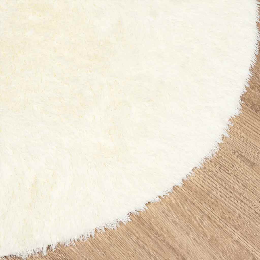 Teppich Shaggy Hochflor NAVARRA Creme 120x120 cm Polyester