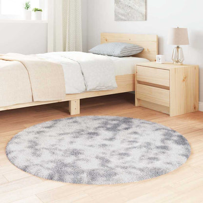 Teppich Shaggy Hochflor NAVARRA Silbergrau 120x120 cm Polyester