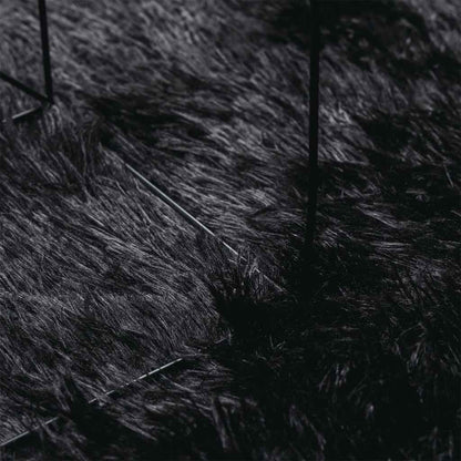 Teppich Shaggy Hochflor NAVARRA Schwarz 200x200 cm Polyester
