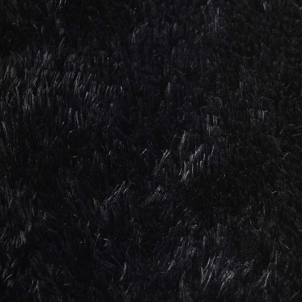 Teppich Shaggy Hochflor NAVARRA Schwarz 200x200 cm Polyester
