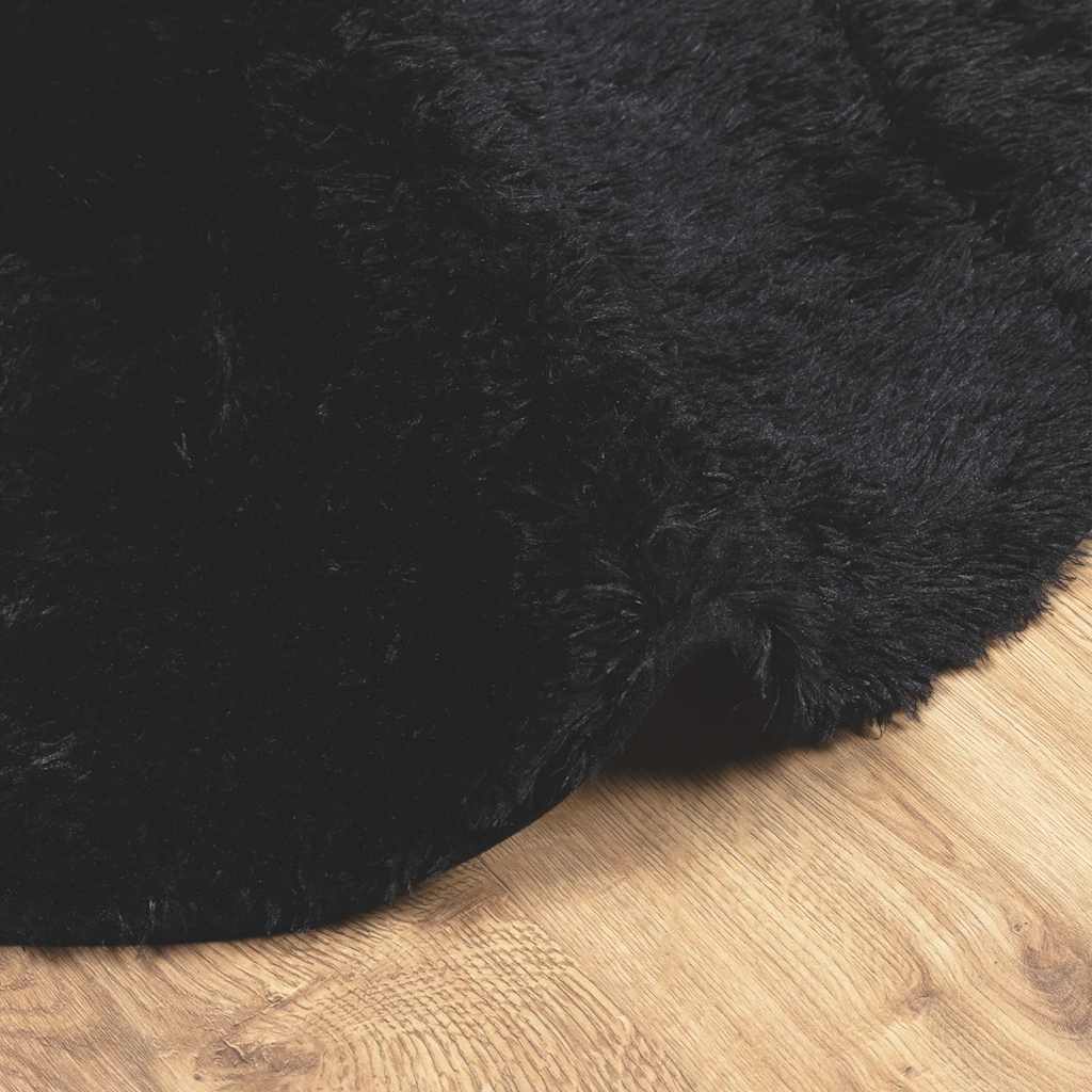Teppich Shaggy Hochflor NAVARRA Schwarz 240x240 cm Polyester