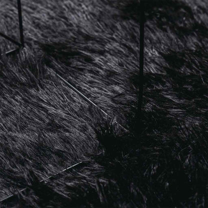 Teppich Shaggy Hochflor NAVARRA Schwarz 240x240 cm Polyester