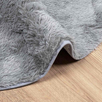 Teppich Shaggy Hochflor NAVARRA Hellgrau 240x240 cm Polyester