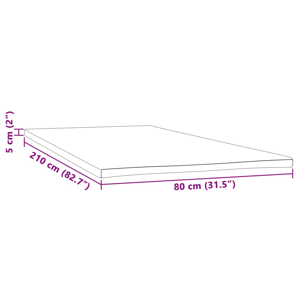 Matratzenauflage 80x210x5 cm