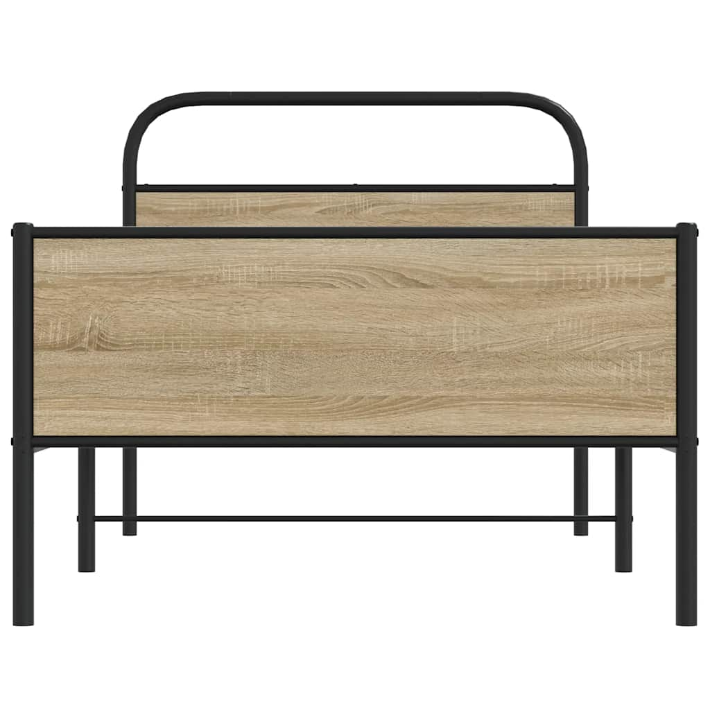 Bettgestell ohne Matratze 90x190 cm Sonoma-Eiche Holzwerkstoff