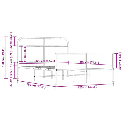 Bettgestell ohne Matratze 120x190 cm Sonoma-Eiche Holzwerkstoff