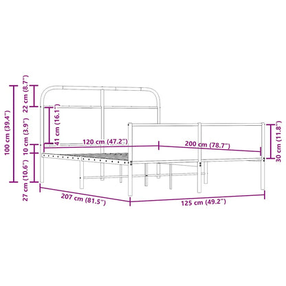 Bettgestell ohne Matratze 120x200 cm Sonoma-Eiche Holzwerkstoff