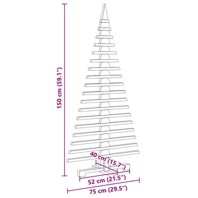 Weihnachtsbaum Holz zum Schmücken 150 cm Massivholz Kiefer