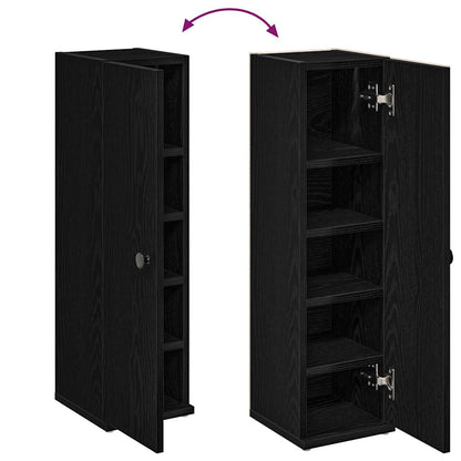 Badezimmerschrank mit Rollenhalter Schwarz 20,5x22x72 cm