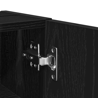 Badezimmerschrank mit Rollenhalter Schwarz 20,5x22x72 cm