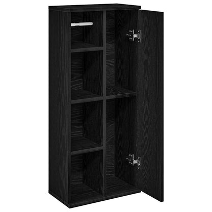 Badezimmerschrank mit Rollenhalter Schwarz 39x22x90 cm