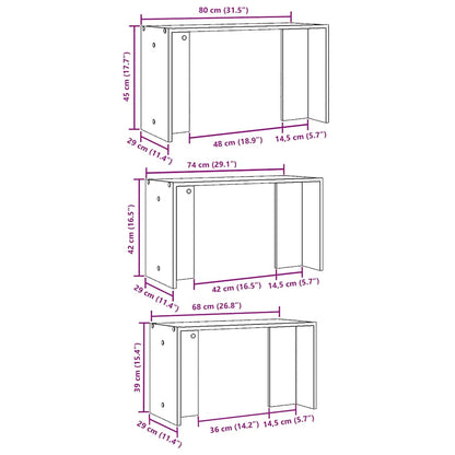 Satztische 3 Stk. Artisan-Eiche Holzwerkstoff