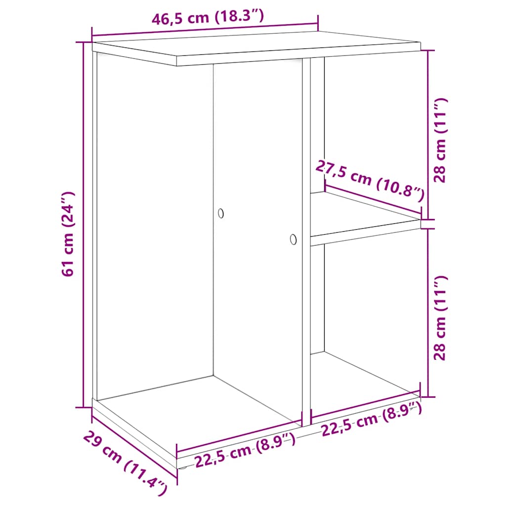 Nachttisch Räuchereiche 46,5x29x61 cm Holzwerkstoff