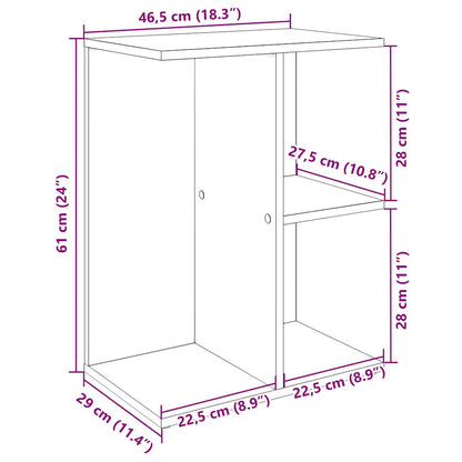 Nachttisch Räuchereiche 46,5x29x61 cm Holzwerkstoff