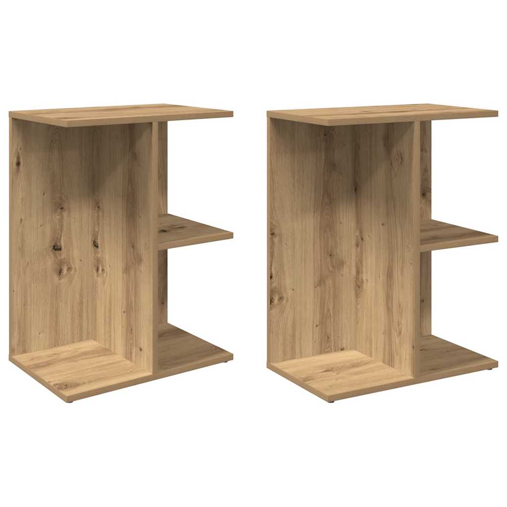 Nachttische 2 Stk. Artisan-Eiche 46,5x29x61 cm Holzwerkstoff