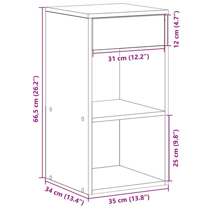 Nachttisch mit Schublade Betongrau 35x34x66,5 cm