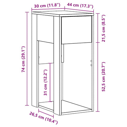 Computerschrank mit Schublade Weiß 30x44x74 cm