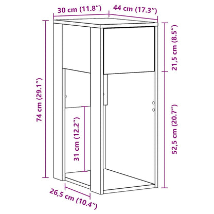 Computerschrank mit Schublade Schwarz 30x44x74 cm