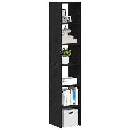 Bücherregale 2 Stk. Stapelbar Schwarz Eichen-Optik 30x30x80 cm