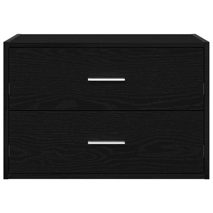 Schrank mit 2 Schubladen Schwarz Eichen-Optik 60x31x40 cm