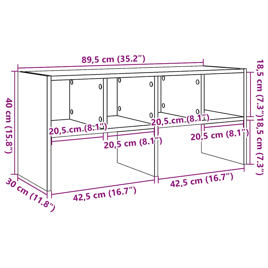 Schuhregal Stapelbar Weiß 89,5x30x40 cm