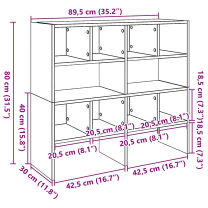 Schuhregale 2 Stk. Stapelbar Betongrau 89,5x30x40 cm