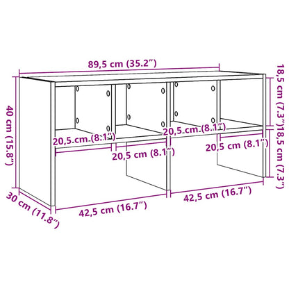 Schuhregal Stapelbar Braun Eichen-Optik 89,5x30x40 cm