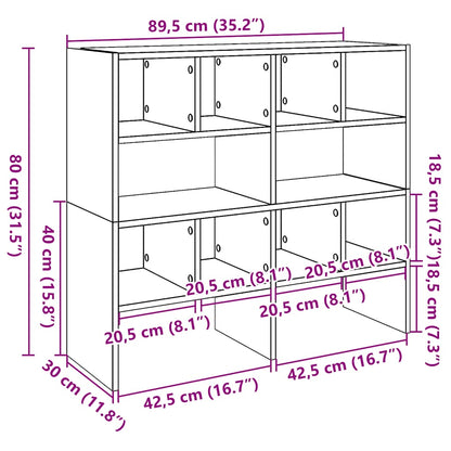 Schuhregale 2 Stk. Stapelbar Braun Eichen-Optik 89,5x30x40 cm