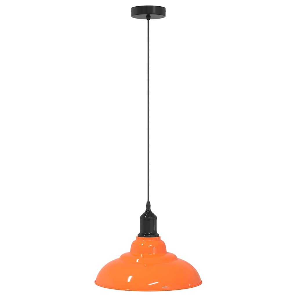 Pendelleuchte Höhenverstellbar E27 Orange Glänzend Ø31cm Metall