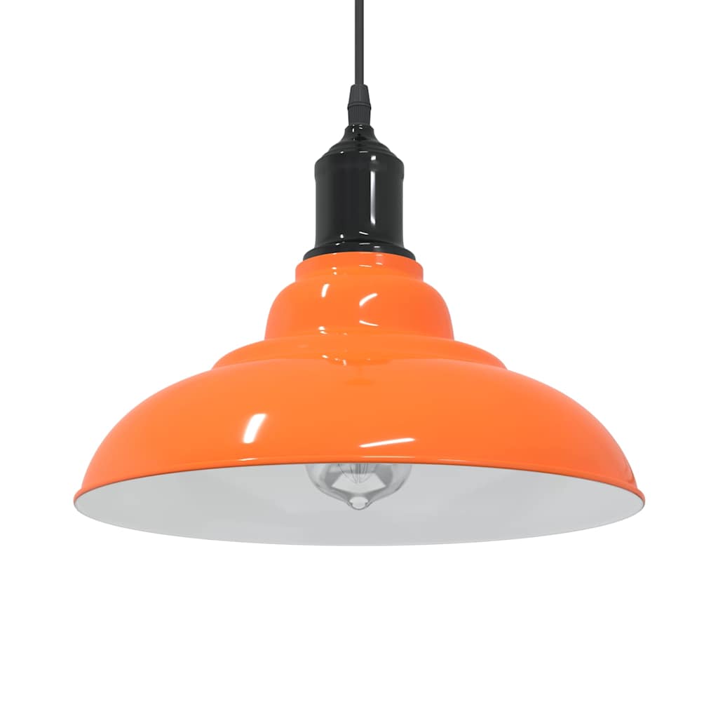 Pendelleuchte Höhenverstellbar E27 Orange Glänzend Ø31cm Metall