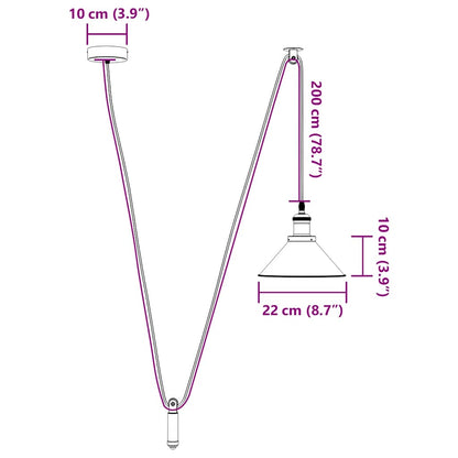 Pendelleuchte Höhenverstellbar E27 Dunkelblau Glänzend Ø 22 cm