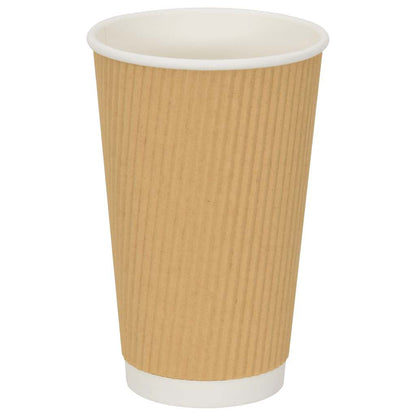 Pappbecher 500 Stk. 16oz 400ml Braun