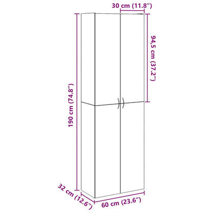 Highboard Altholz-Optik 60x32x190 cm Holzwerkstoff