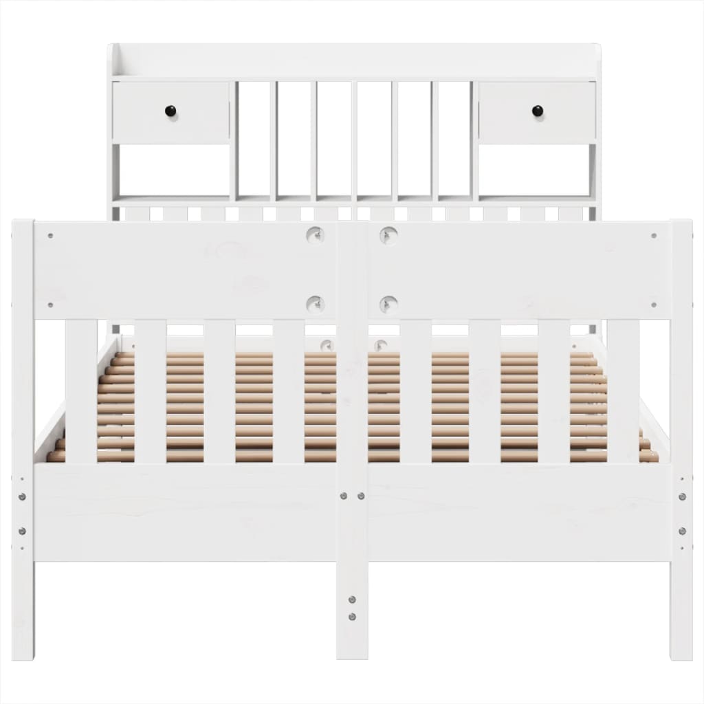 Massivholzbett ohne Matratze Weiß 120x200 cm Kiefernholz