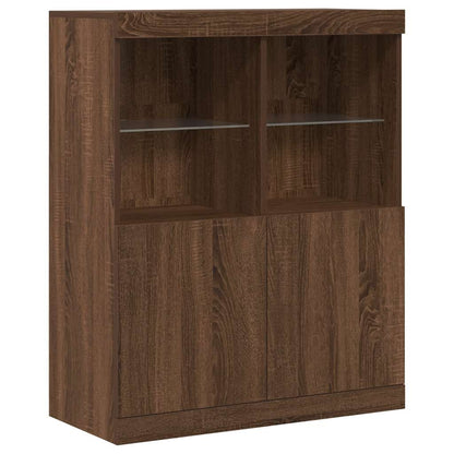 Sideboard Braun Eichen-Optik 81x37x100 cm Holzwerkstoff