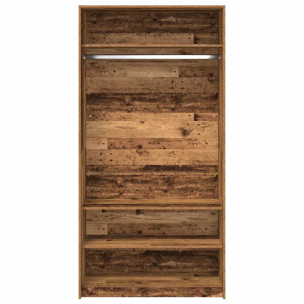 Kleiderschrank Altholz-Optik 100x50x200 cm Holzwerkstoff