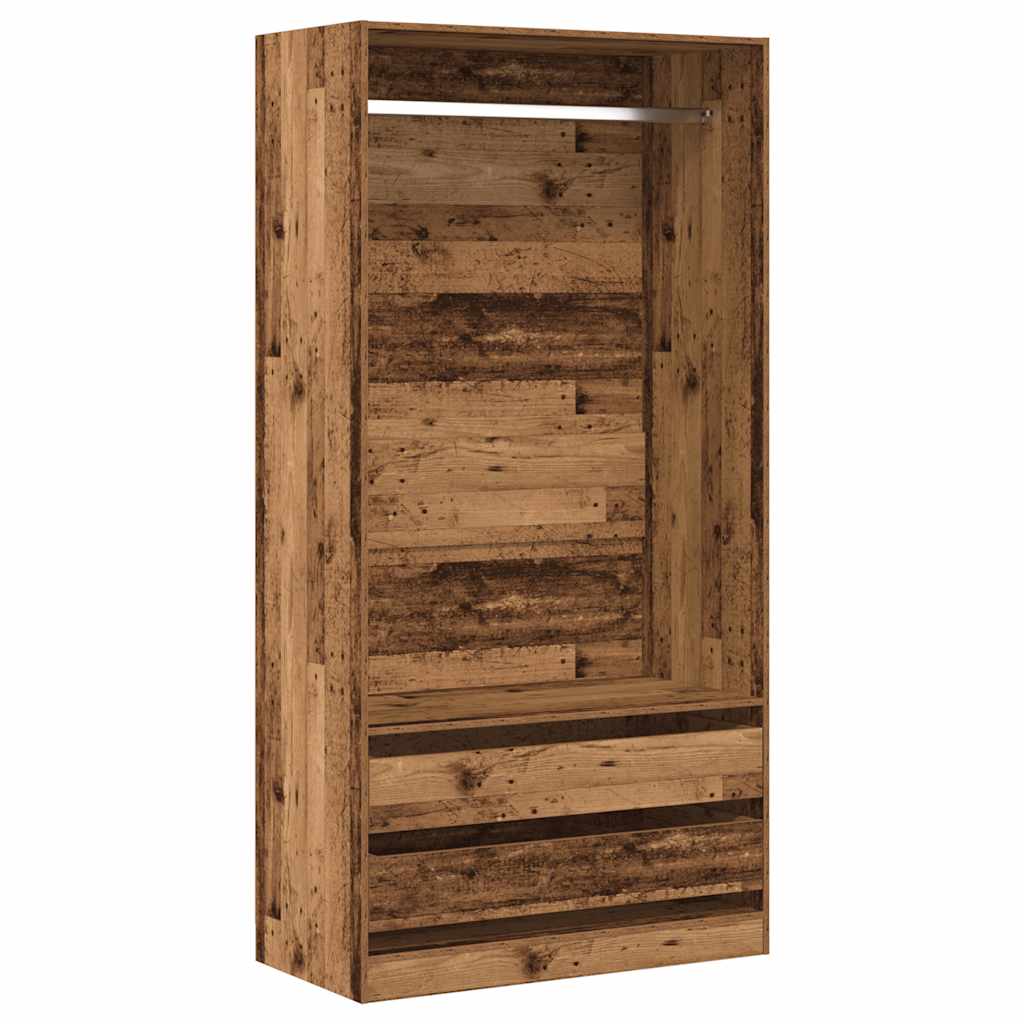 Kleiderschrank Altholz-Optik 100x50x200 cm Holzwerkstoff