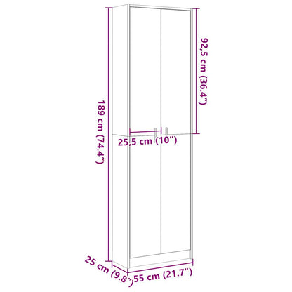 Garderobenschrank Sonoma-Eiche 55x25x189 cm Holzwerkstoff