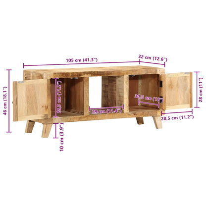 TV-Schrank 105x46x32 cm Raues Massivholz Mango