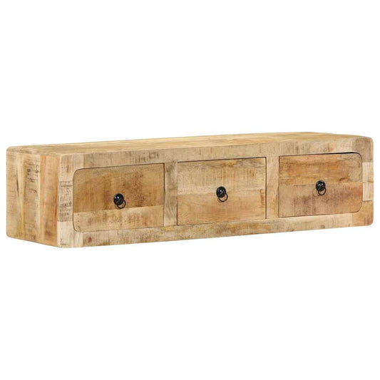 TV-Wandschrank 100x32x25 cm Raues Massivholz Mango