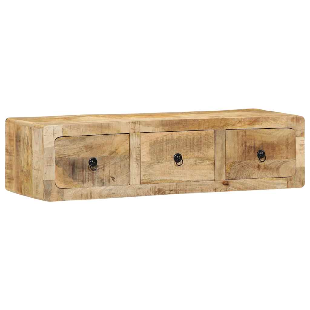 TV-Wandschrank 100x32x25 cm Raues Massivholz Mango