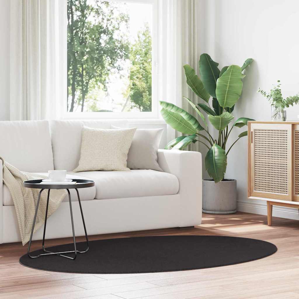 Teppich HUARTE Schwarz 100 x 200 cm 100 %Polyester