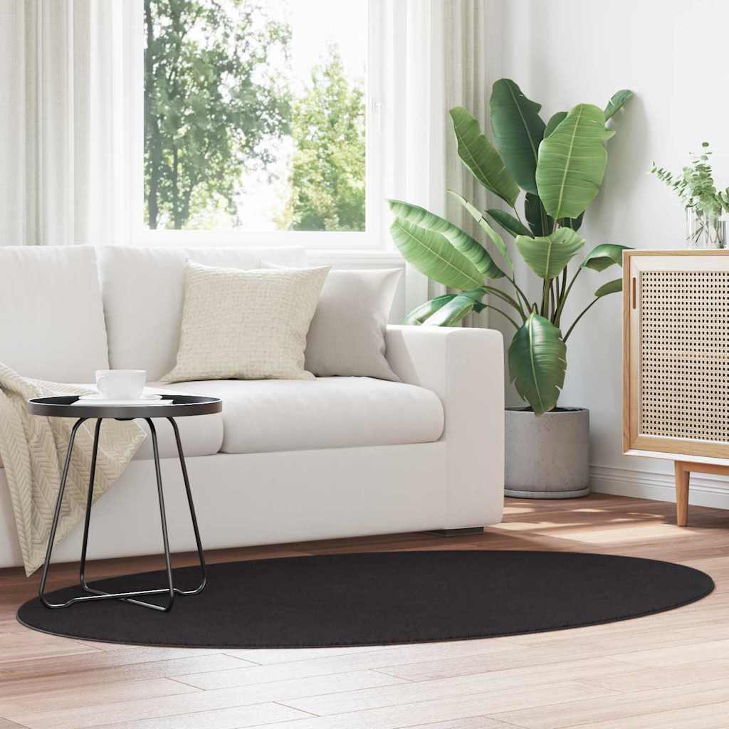 Teppich HUARTE Schwarz 170 x 120 cm 100 %Polyester