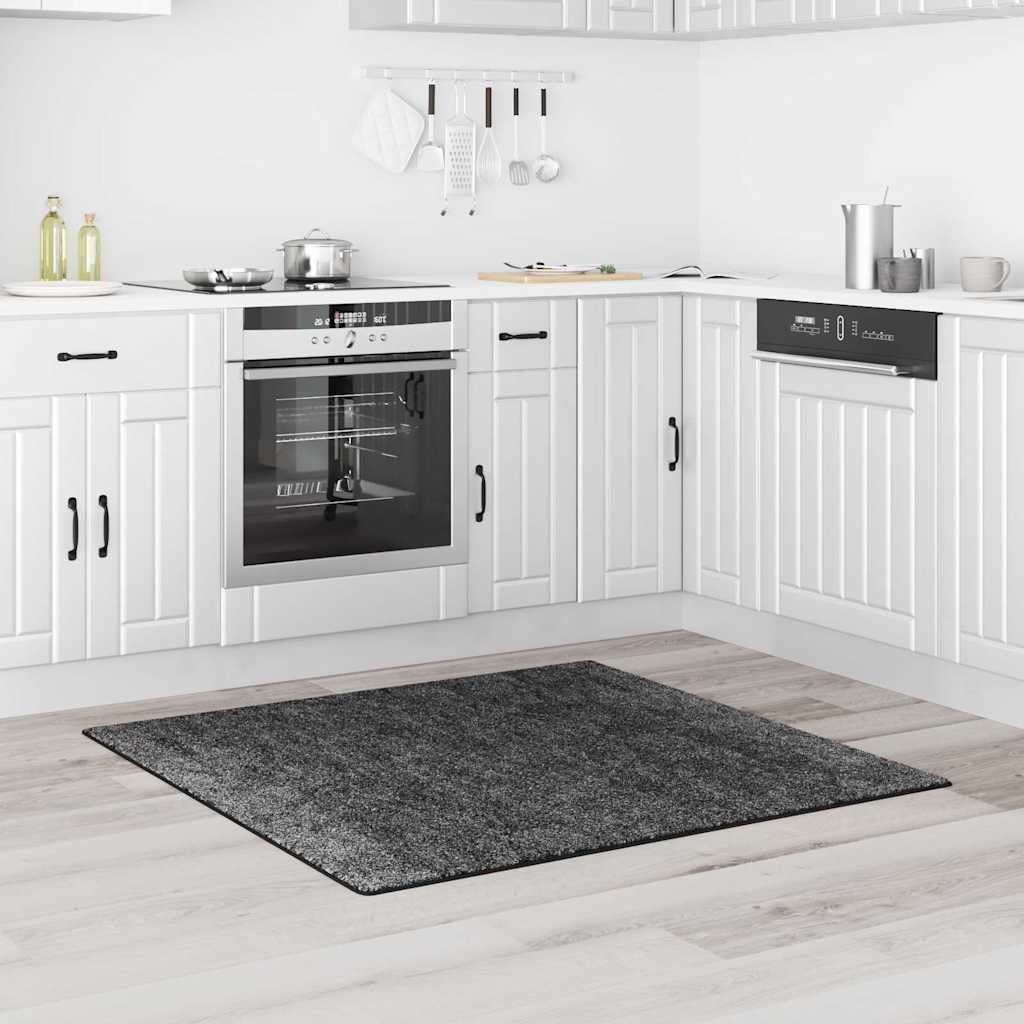 Anti-Rutsch Shaggy Teppich Dunkelgrau 120 x 120 cm PP