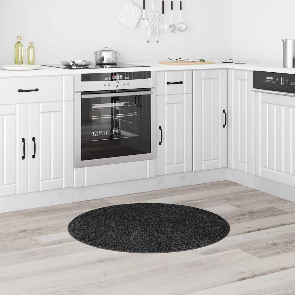 Anti-Rutsch Shaggy Teppich Dunkelgrau 90 x 90 cm PP