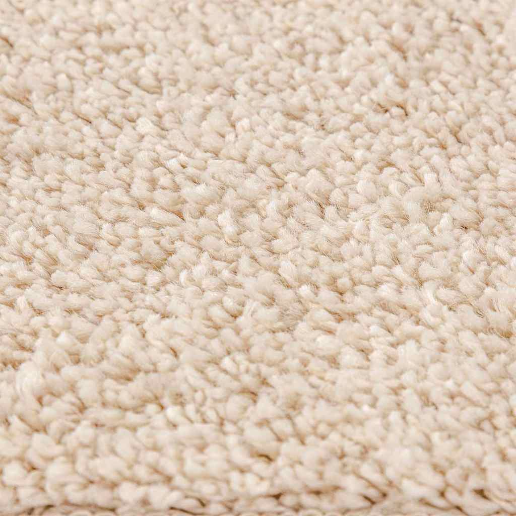 Anti-Rutsch Shaggy Teppich Creme 120 x 120 cm PP
