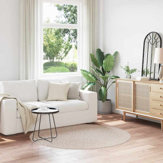 Anti-Rutsch Shaggy Teppich Creme 160 x 160 cm PP