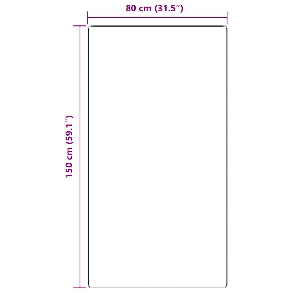 Anti-Rutsch Shaggy Teppich Braun 80 x 150 cm PP
