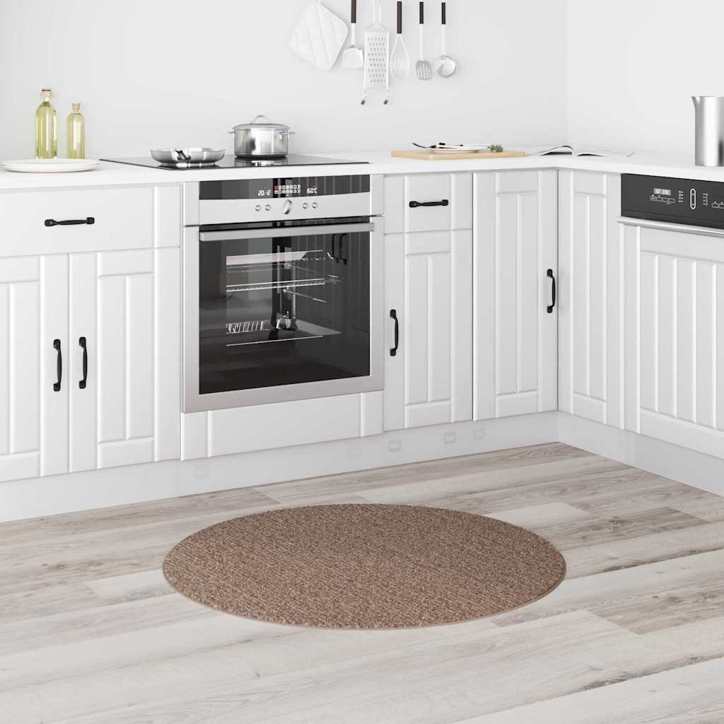 Anti-Rutsch Shaggy Teppich Braun 90 x 90 cm PP