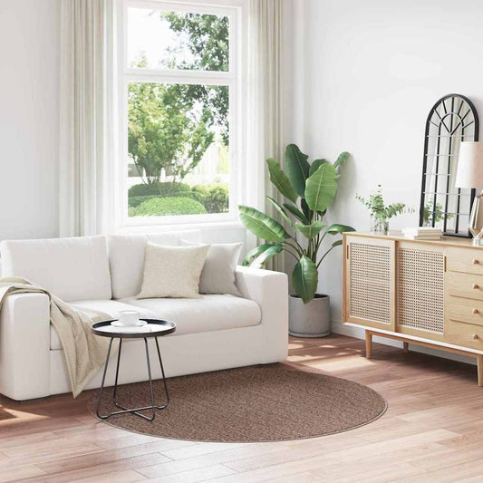 Anti-Rutsch Shaggy Teppich Braun 160 x 160 cm PP